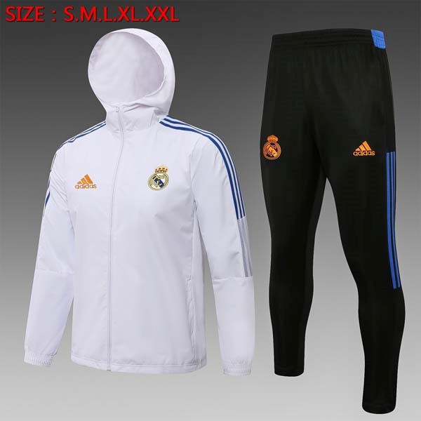 Windjacke Real Madrid Komplett Set 2022 Weiß Schwarz